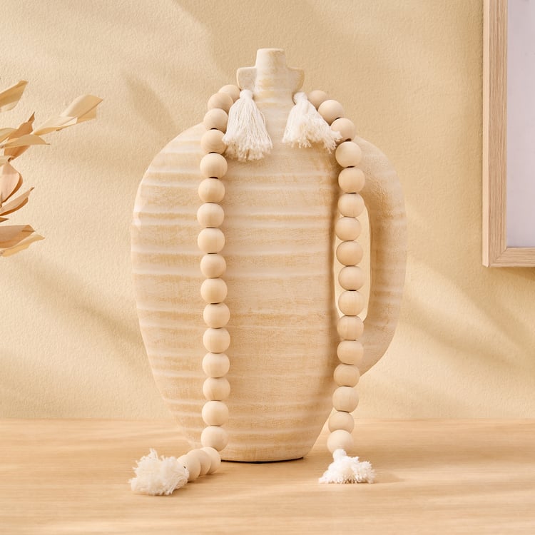Oyster Ornira Ceramic Table Accent with Beads