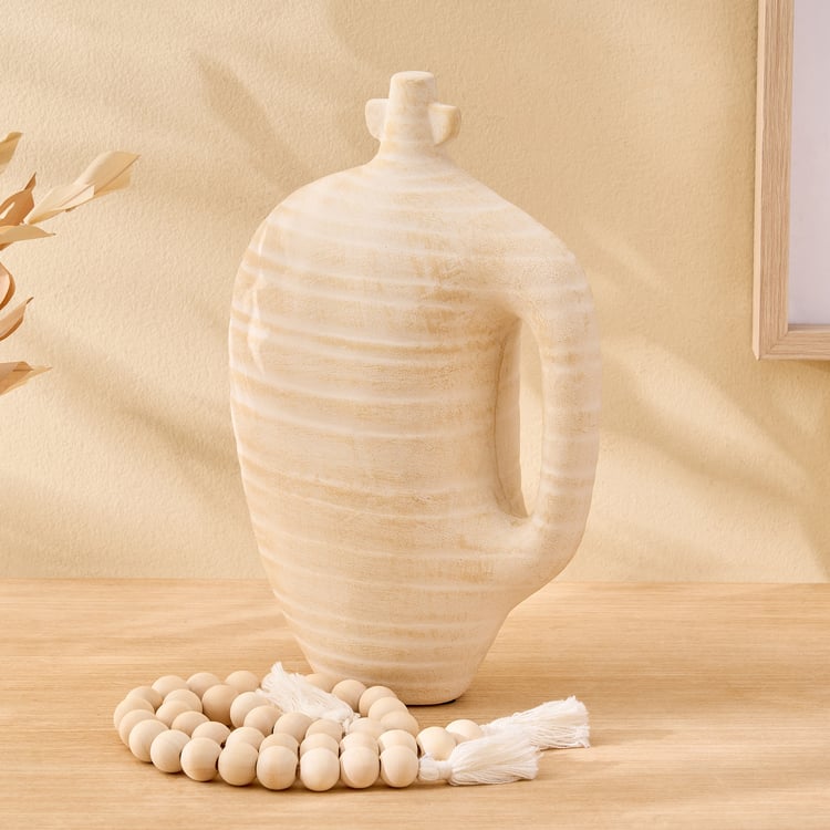 Oyster Ornira Ceramic Table Accent with Beads