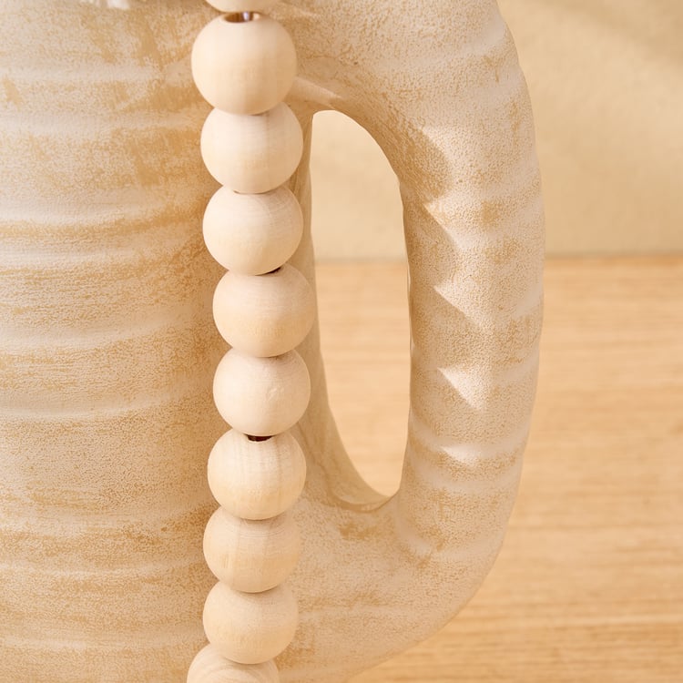 Oyster Ornira Ceramic Table Accent with Beads