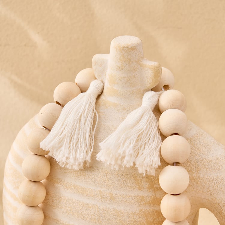 Oyster Ornira Ceramic Table Accent with Beads