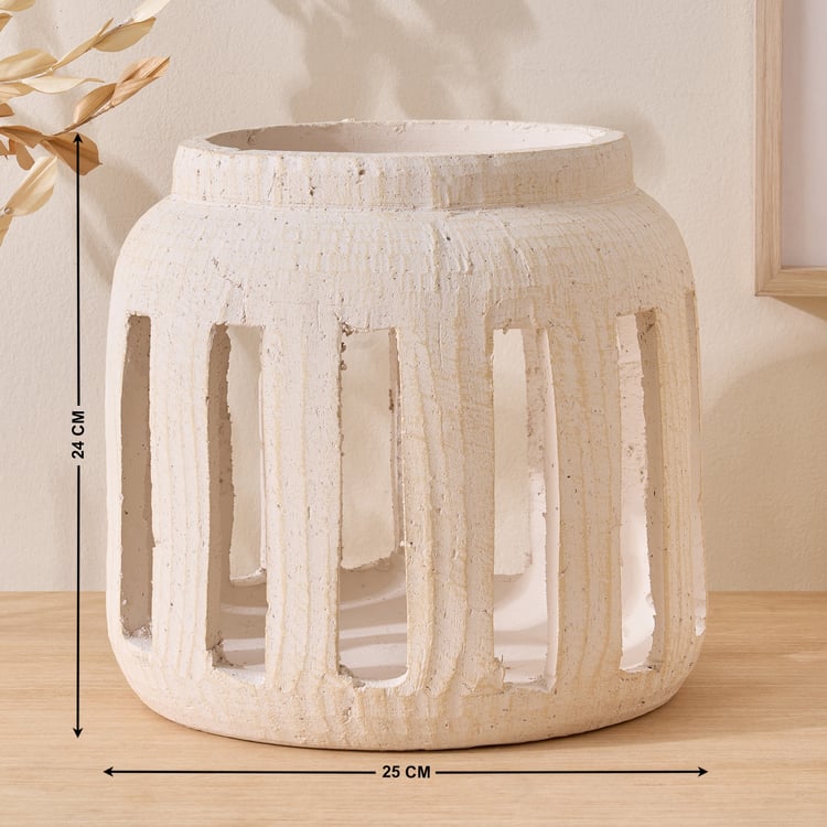 Oyster Tessera Ceramic Lantern - Large