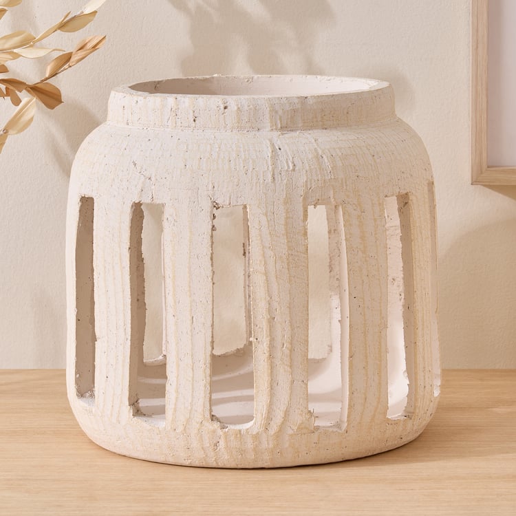 Oyster Tessera Ceramic Lantern - Large