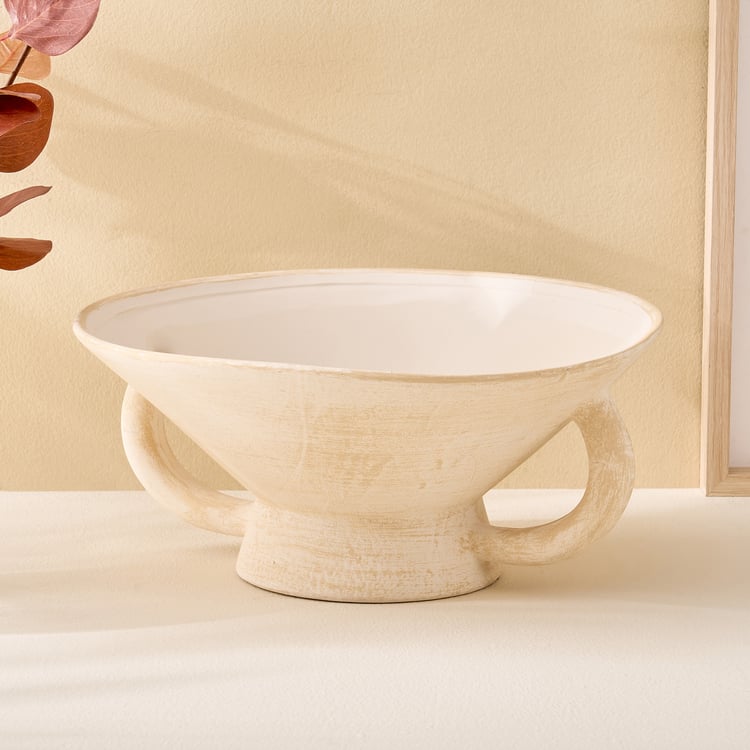 Fawn Pottery Ceramic Decorative Bowl with Handles