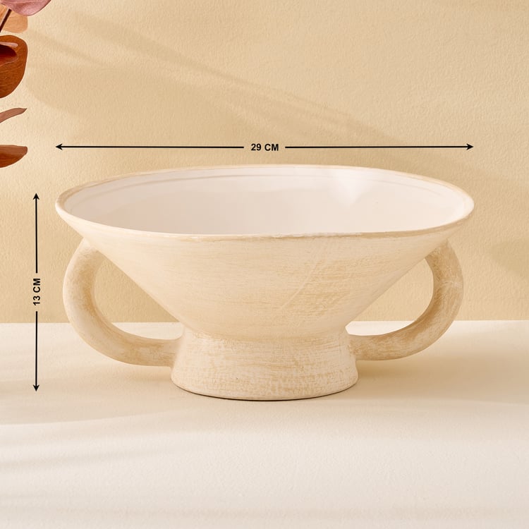Fawn Pottery Ceramic Decorative Bowl with Handles