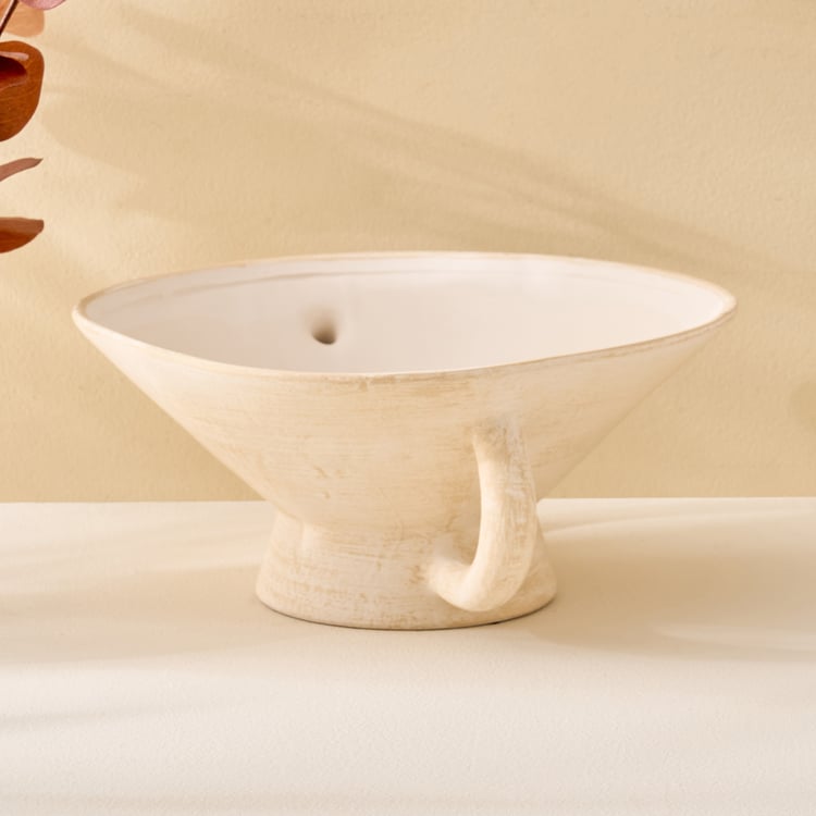Fawn Pottery Ceramic Decorative Bowl with Handles