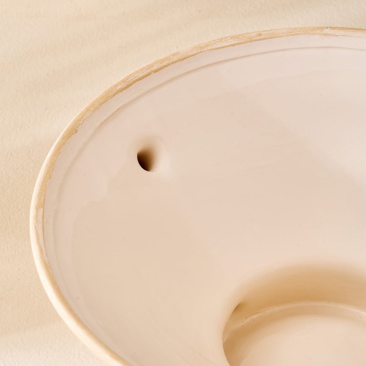 Fawn Pottery Ceramic Decorative Bowl with Handles