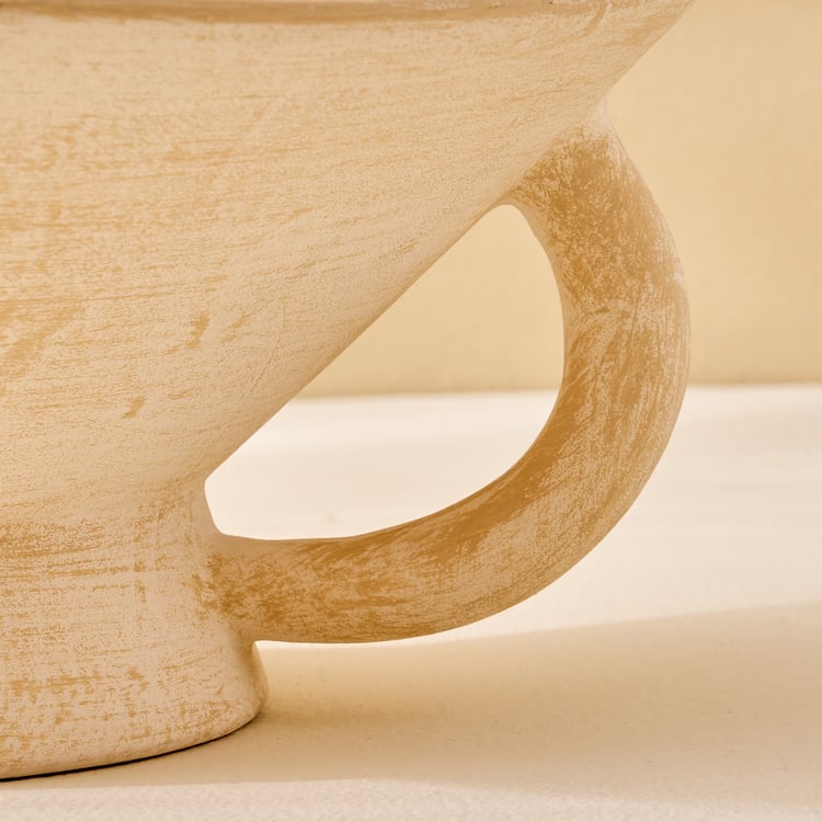 Fawn Pottery Ceramic Decorative Bowl with Handles