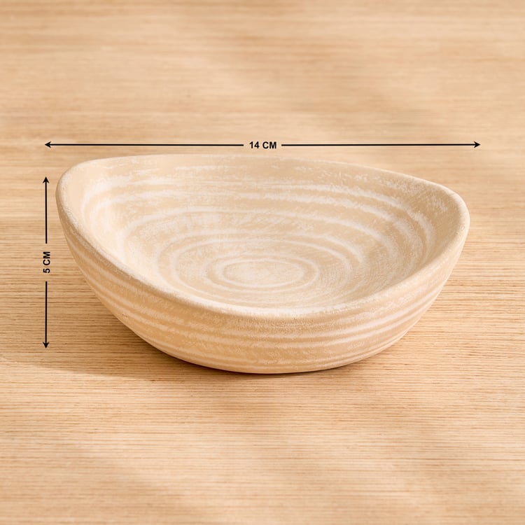 Oyster Tessera Ceramic Fluid Decorative Bowl