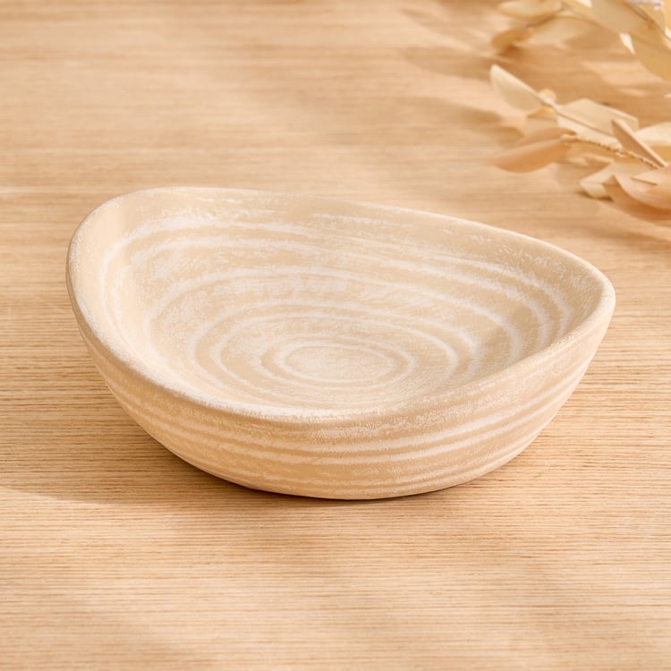 Oyster Tessera Ceramic Fluid Decorative Bowl