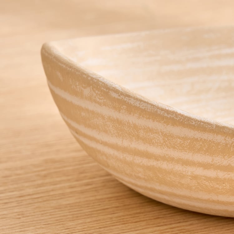 Oyster Tessera Ceramic Fluid Decorative Bowl