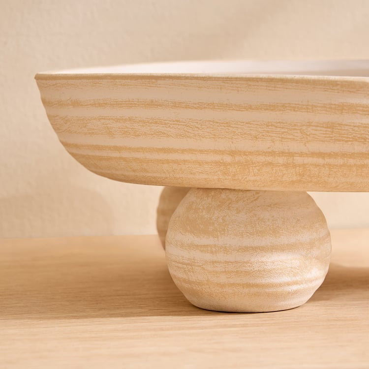 Oyster Tessera Ceramic Decorative Bowl with Foot