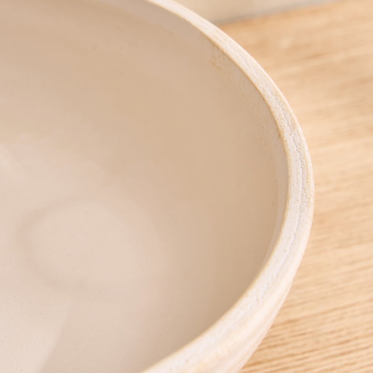 Oyster Tessera Ceramic Decorative Bowl with Foot