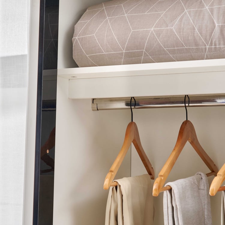 Sterling 2-Door Sliding Wardrobe with Mirror - White