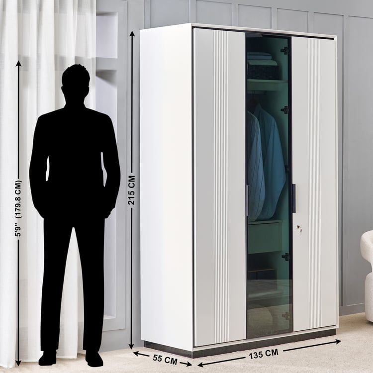 Sterling 3-Door Wardrobe - White
