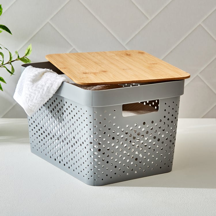 Wilton Infinity Storage Basket with Bamboo Lid - 17L