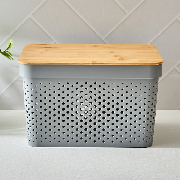 Wilton Infinity Storage Basket with Bamboo Lid - 17L