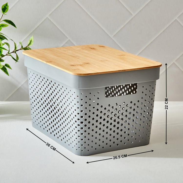 Wilton Infinity Storage Basket with Bamboo Lid - 17L