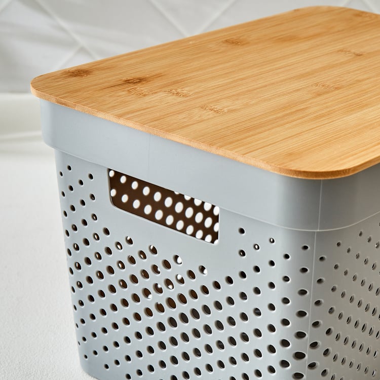 Wilton Infinity Storage Basket with Bamboo Lid - 17L