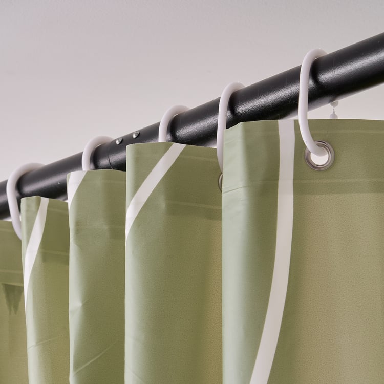 Mekong Printed Shower Curtain with Hooks - 200x180cm