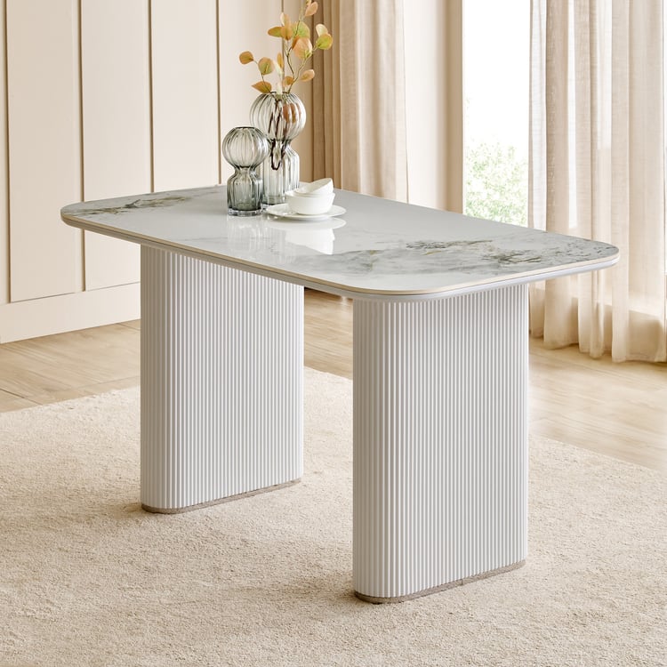 Sophia Ceramic Top 4-Seater Dining Set with Chairs - Grey