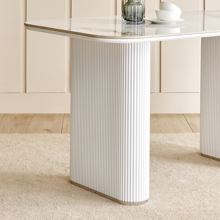 Sophia Ceramic Top 4-Seater Dining Set with Chairs - Grey