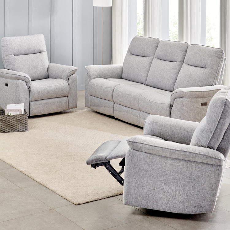 Artise Fabric 3+1+1 Seater Recliner Set - Grey