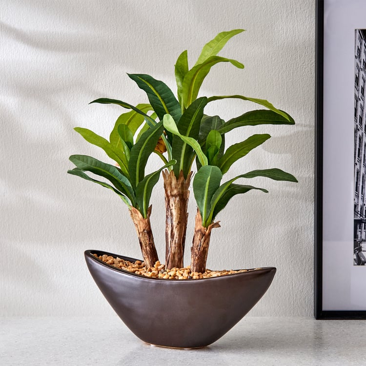 Fiesta Artificial Banana Plant in Ceramic Pot