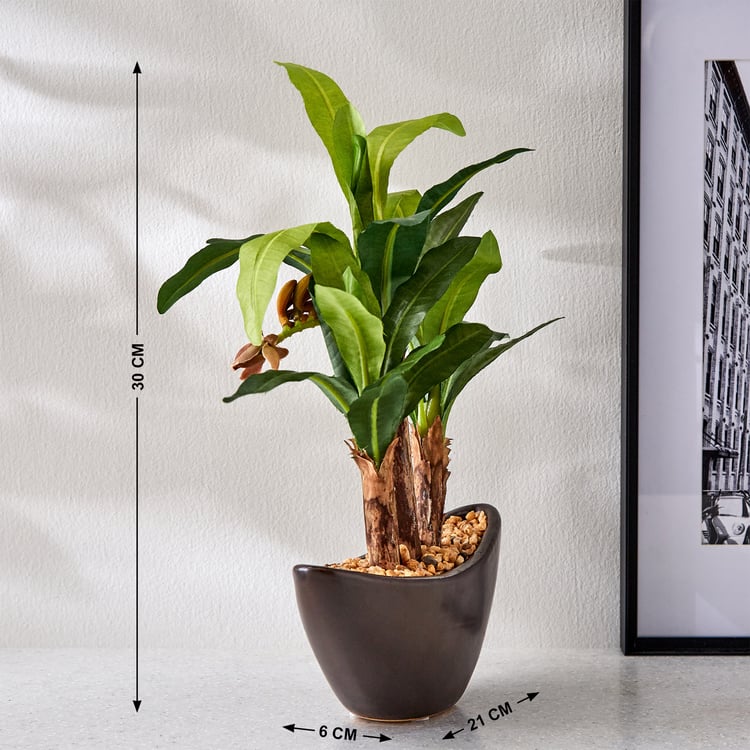 Fiesta Artificial Banana Plant in Ceramic Pot