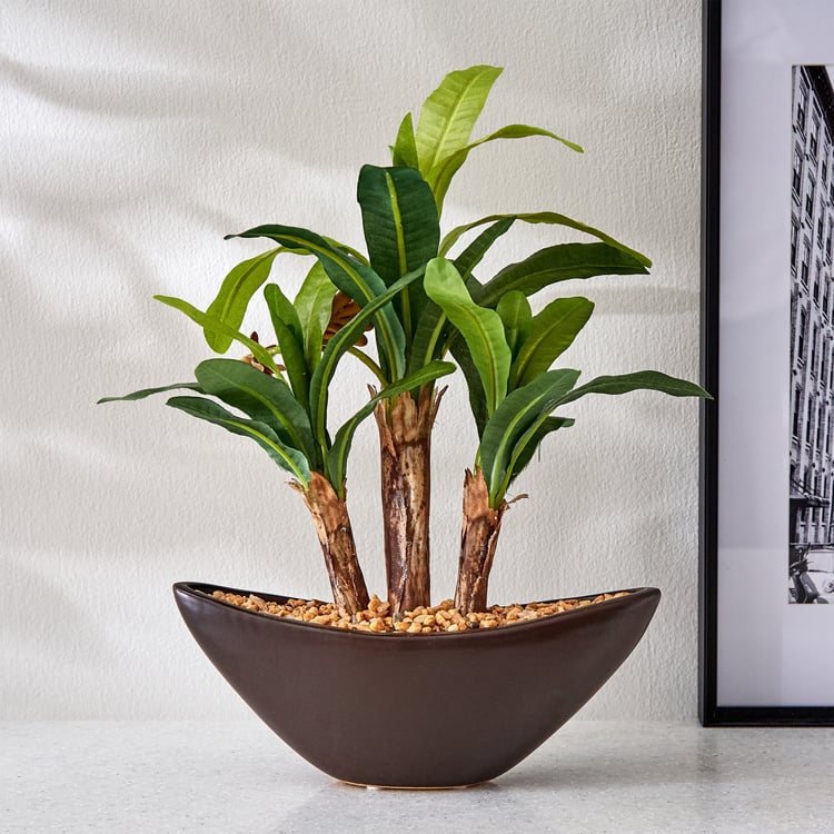 Fiesta Artificial Banana Plant in Ceramic Pot