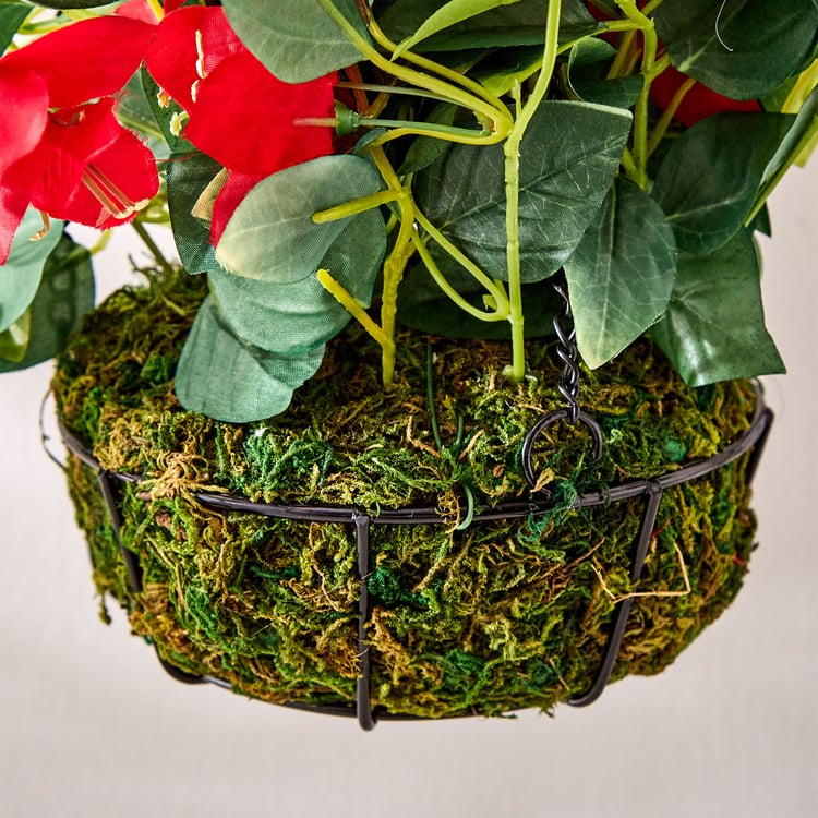 Fiesta Artificial Bougainvillea Hanging Creeper in Metal Basket