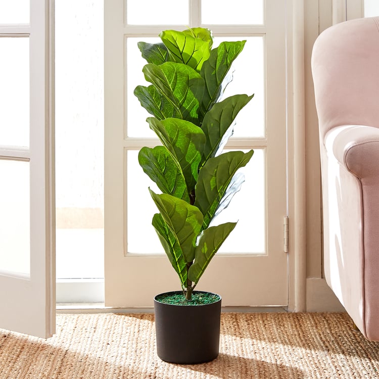 Fiesta Shrub Artificial Fiddle Leaf Fig Plant in Pot