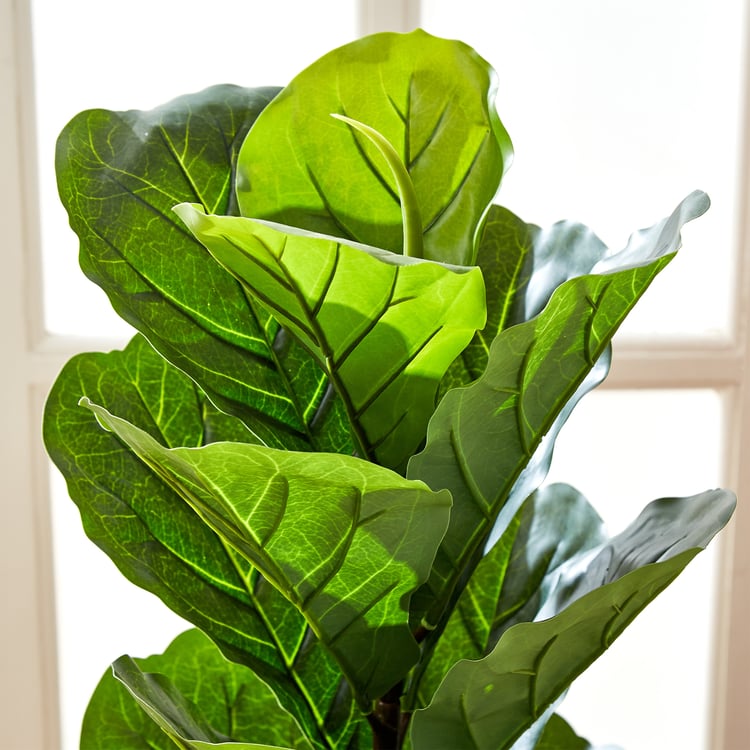 Fiesta Shrub Artificial Fiddle Leaf Fig Plant in Pot