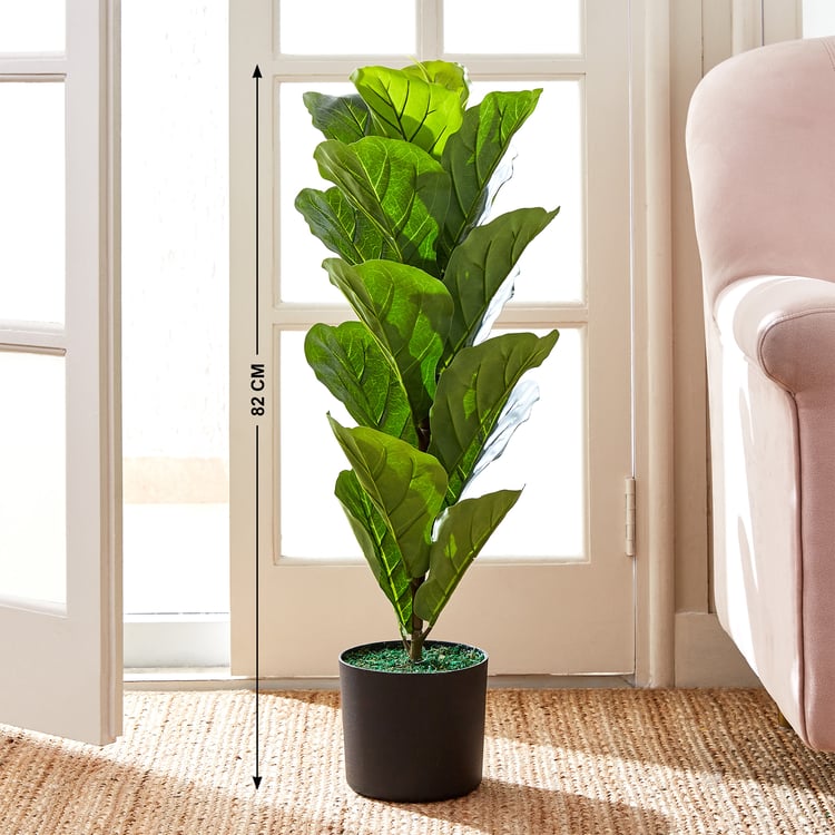 Fiesta Shrub Artificial Fiddle Leaf Fig Plant in Pot