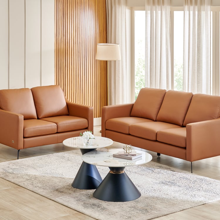 Parque NXT Half Leather 3+2 Seater Sofa Set - Tan