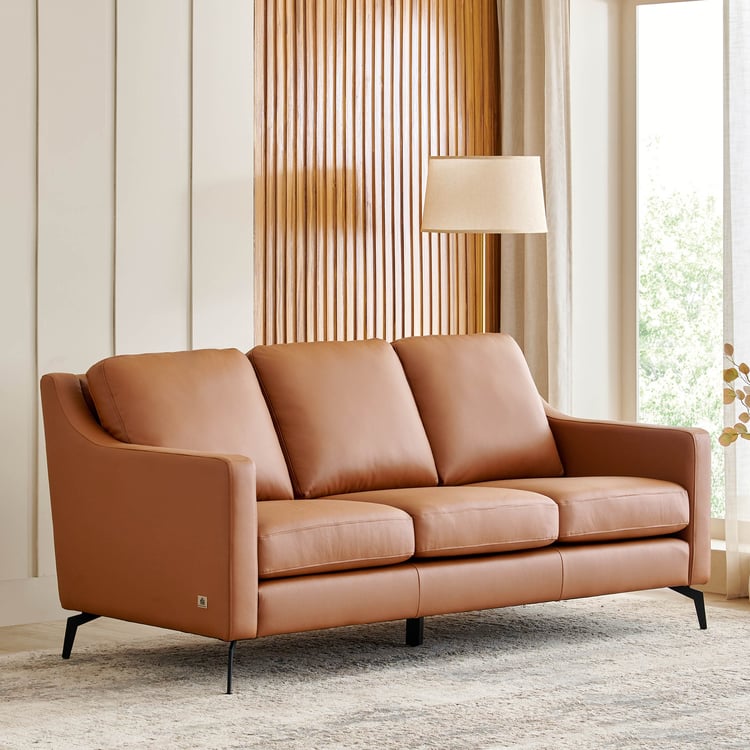 Parque NXT Half Leather 3+1+1 Seater Sofa Set - Tan