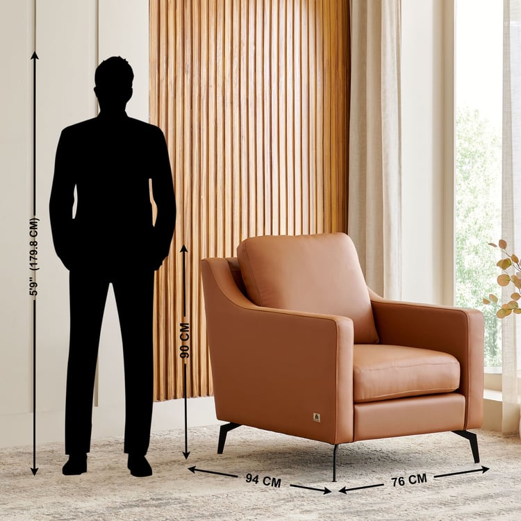 Parque NXT Half Leather 3+1+1 Seater Sofa Set - Tan