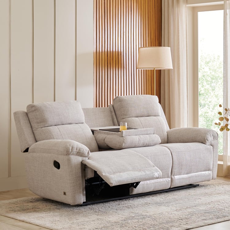 Lambert Fabric 3+2 Seater Recliner Set with Console - Beige