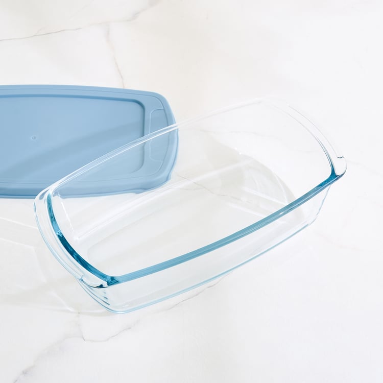 Bakers Pride Elara Borosilicate Glass Loaf Pan with Lid - 1.8L