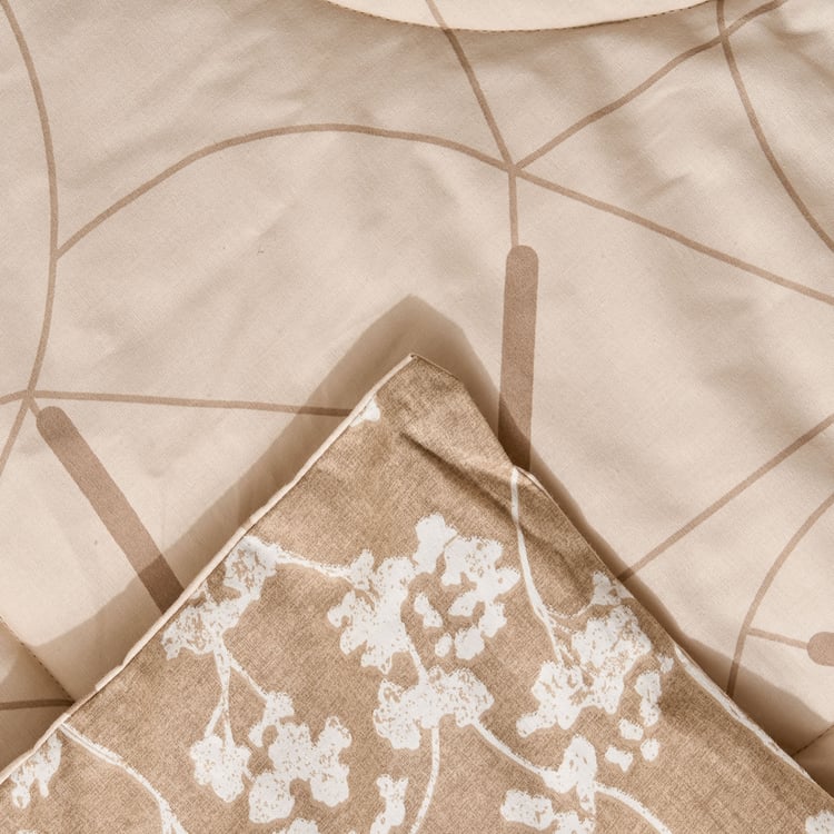 Chime Florent Cotton 4Pcs Printed Double Bed-In-A-Bag Set