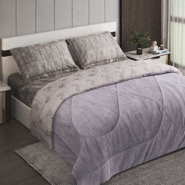 Chime Textura Cotton 4Pcs Printed Double Bed-In-A-Bag Set