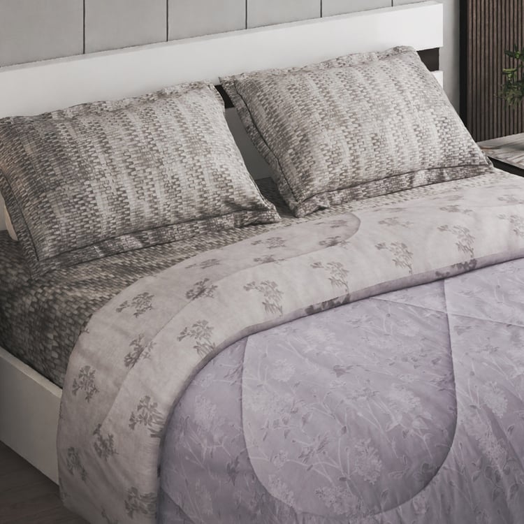 Chime Textura Cotton 4Pcs Printed Double Bed-In-A-Bag Set