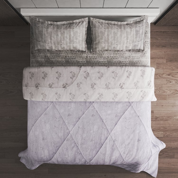 Chime Textura Cotton 4Pcs Printed Double Bed-In-A-Bag Set