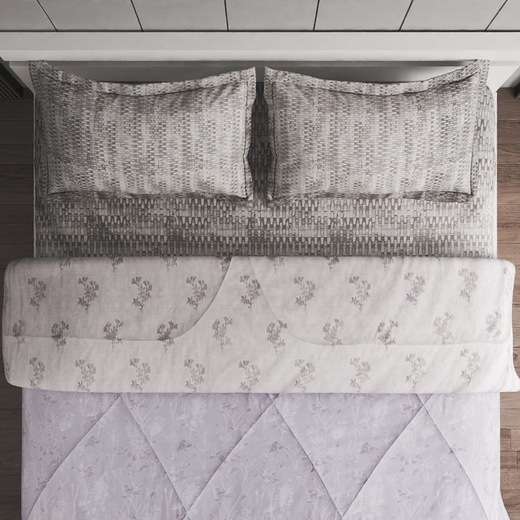 Chime Textura Cotton 4Pcs Printed Double Bed-In-A-Bag Set