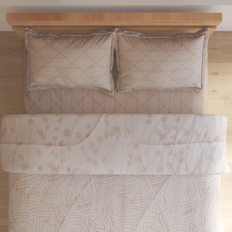Chime Verdora Cotton 4Pcs Printed Double Bed-In-A-Bag Set