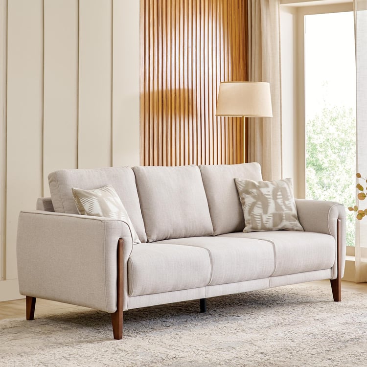 Halifax Fabric 3+2 Seater Sofa Set with Cushions - Beige