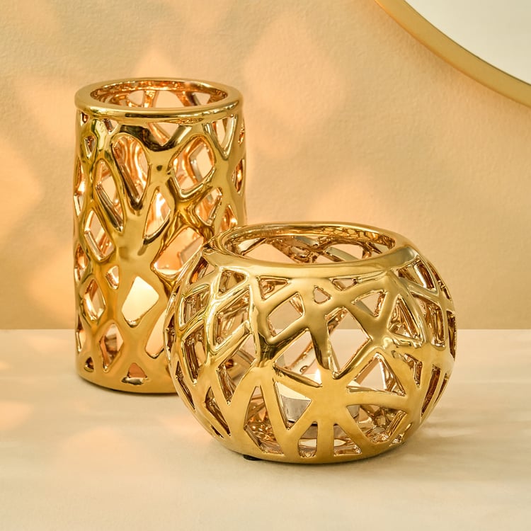 Canova Arista Opt Ceramic Cut-Out Hurricane Candle Holder