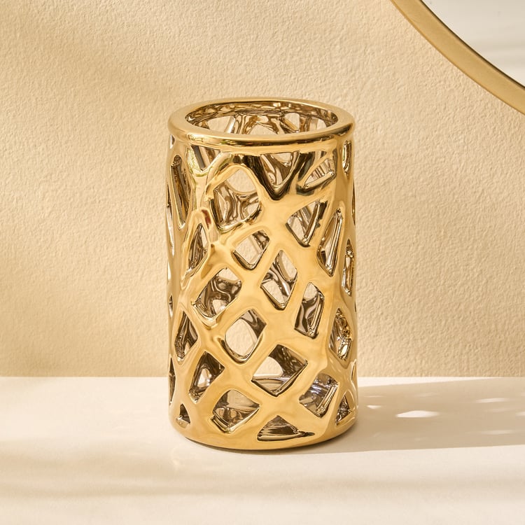 Canova Arista Opt Ceramic Cut-Out Hurricane Candle Holder