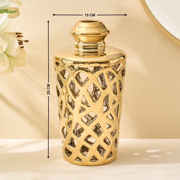 Canova Opt Arista Ceramic Cut-Out Bottle Vase
