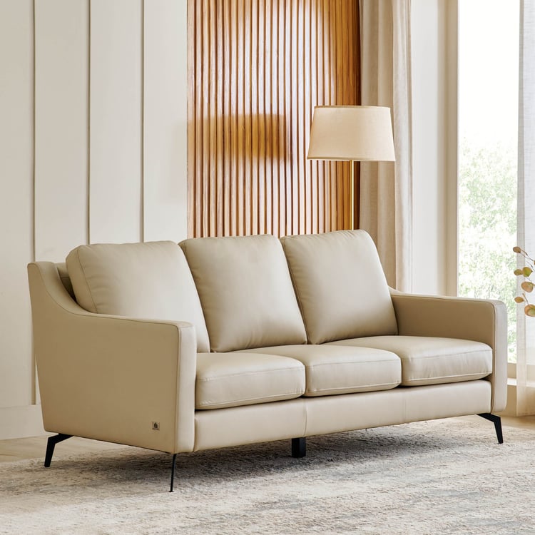 Parque NXT Half Leather 3+2+1 Seater Sofa Set - Cream