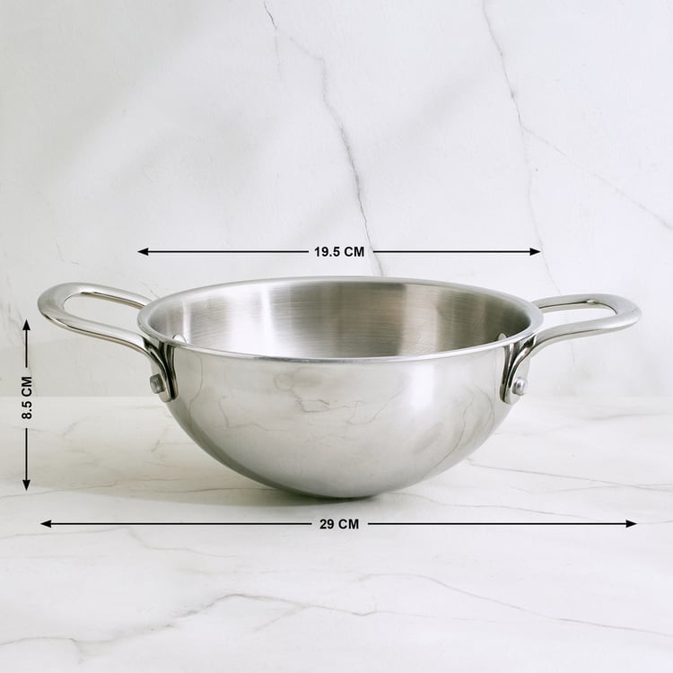 Terra Tales Carin Triply Stainless Steel Deep Kadhai -1.2L